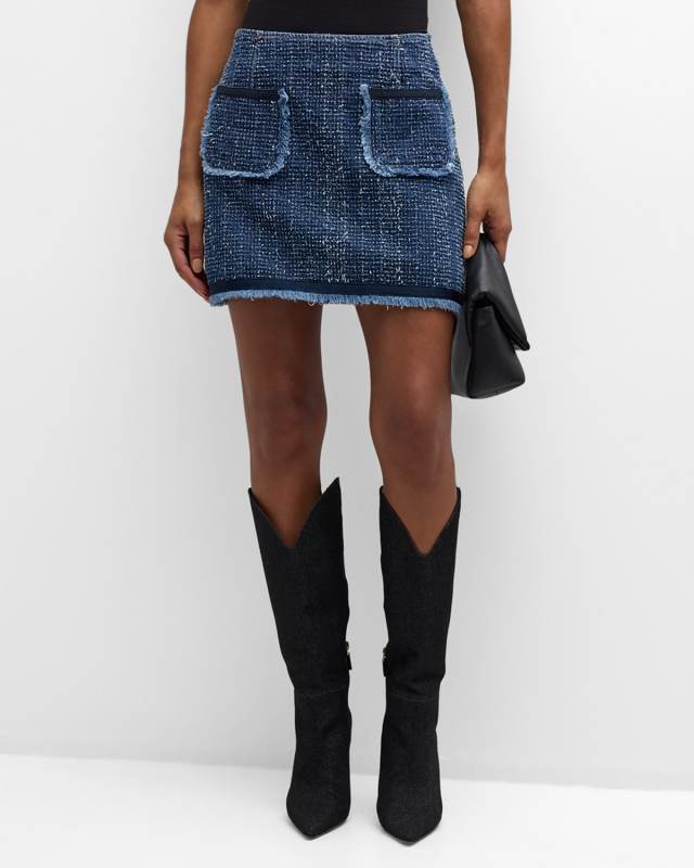 Zanda Denim Tweed Mini Skirt