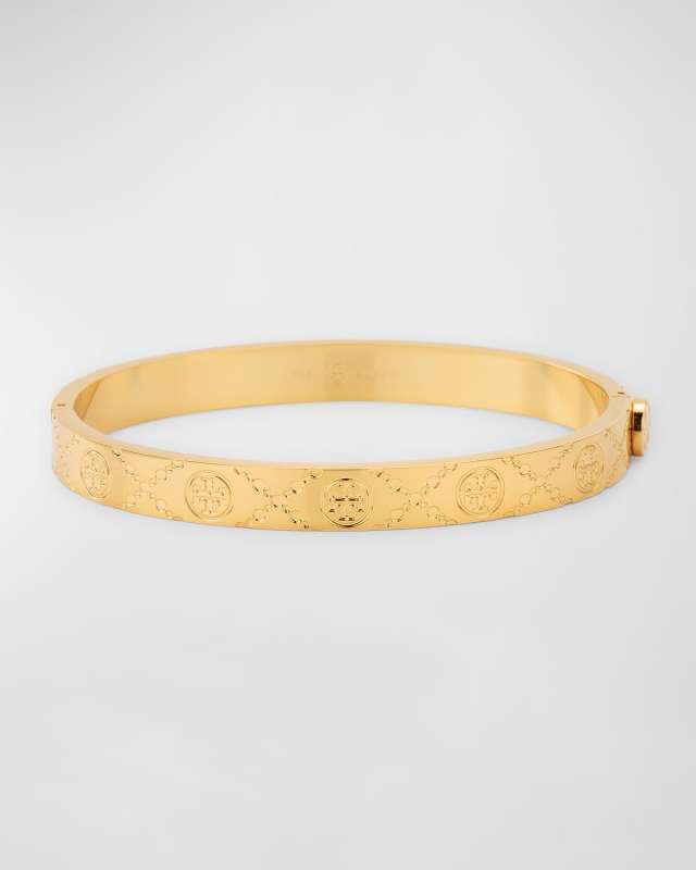 T Monogram Hinge Bracelet, Gol