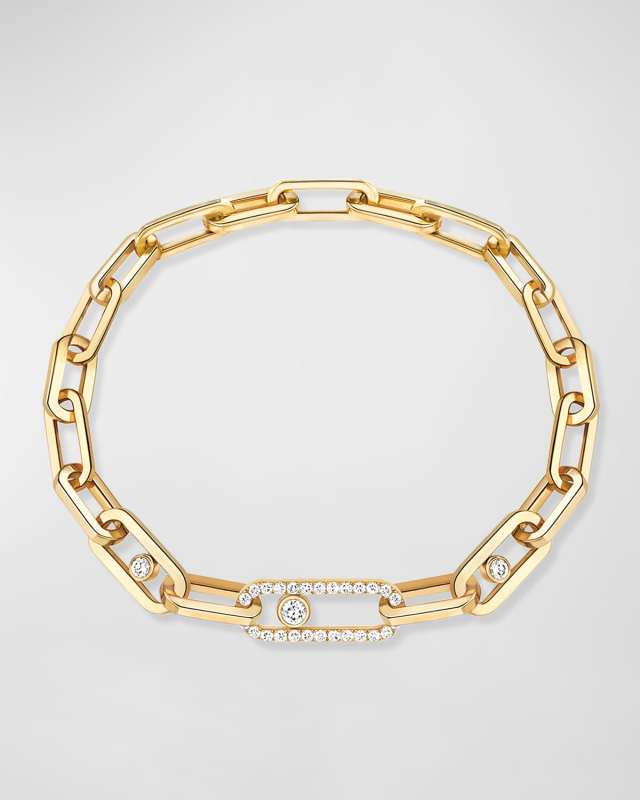MOVE LINK 18K YELLOW GOLD DIAMOND BRACELET
