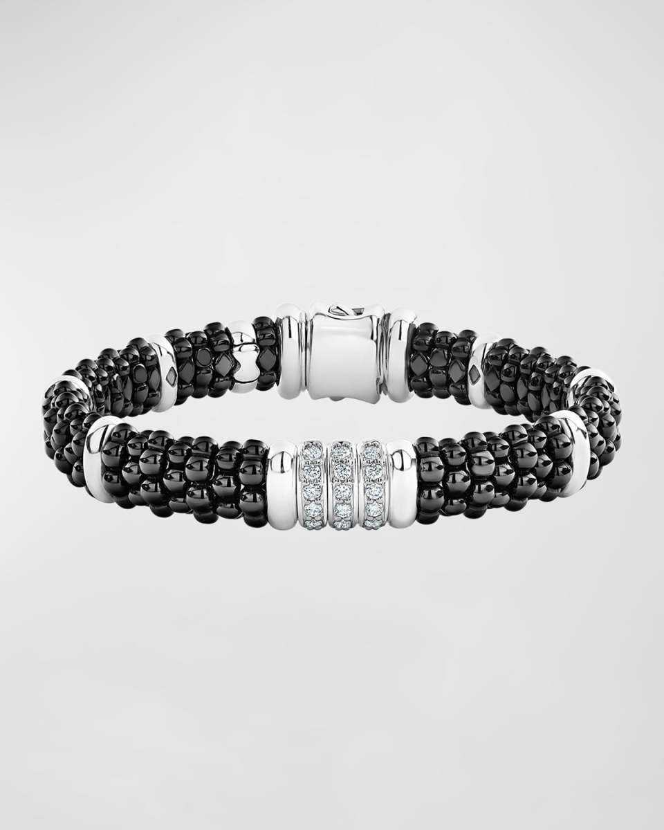 Black Caviar Diamond 3-Link Bracelet, 9