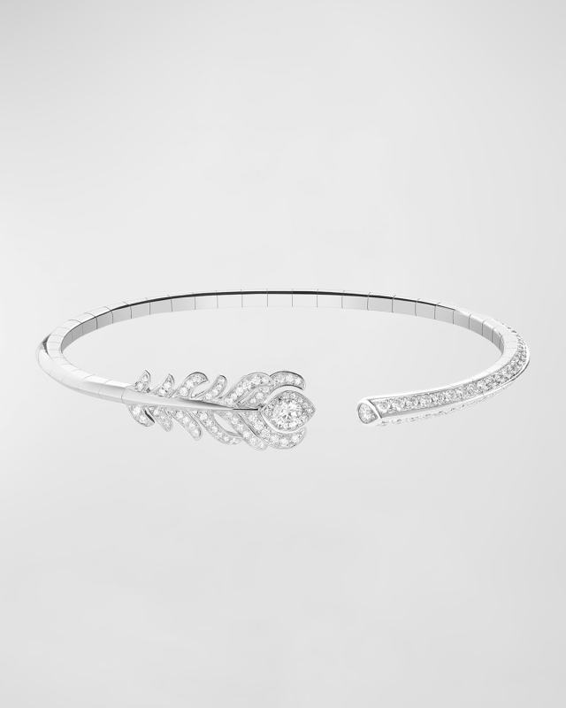 Plume de Paon 18K White Gold Diamond Bracelet