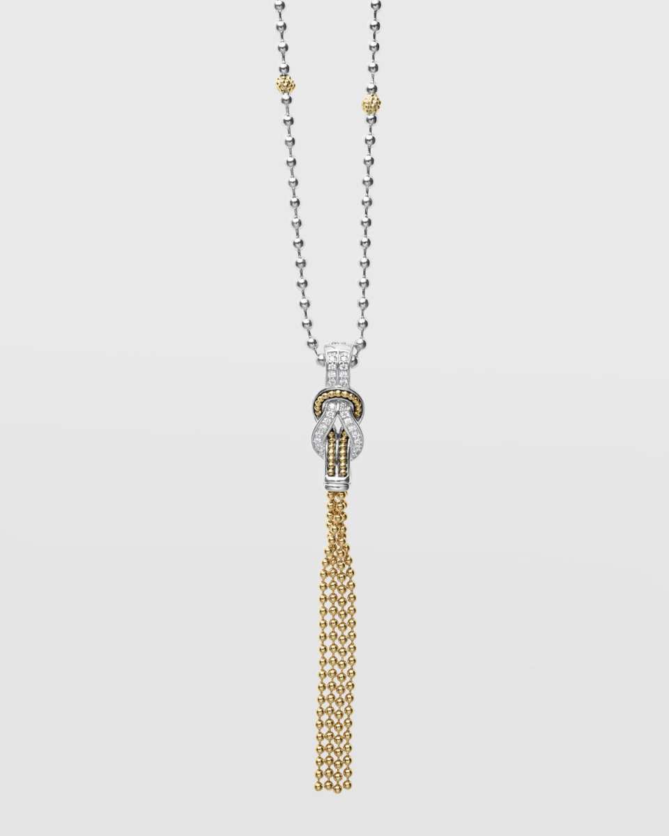 Newport Diamond 70mm Knot Tassel Pendant Necklace
