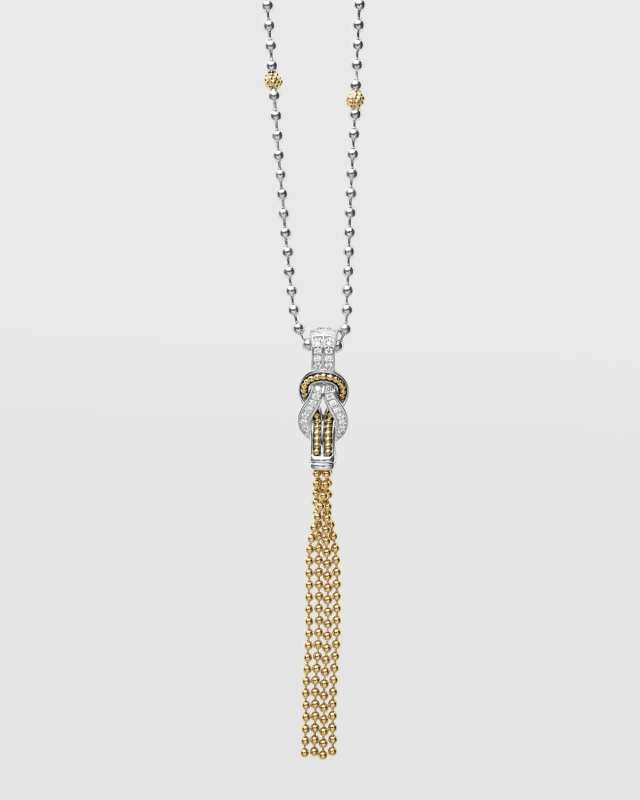 Newport Diamond 70mm Knot Tassel Pendant Necklace