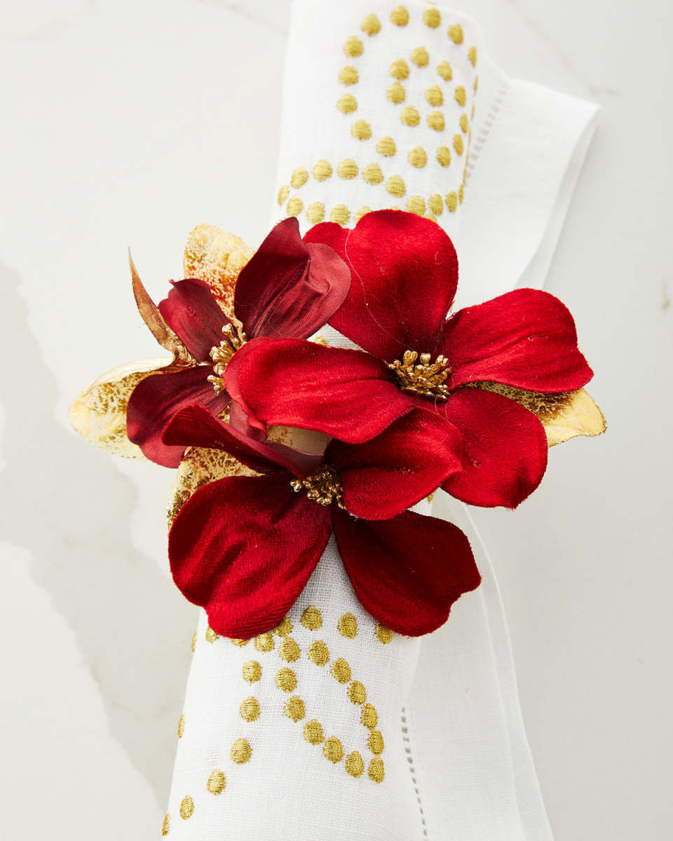 Golden Dogwood Napkin Ring