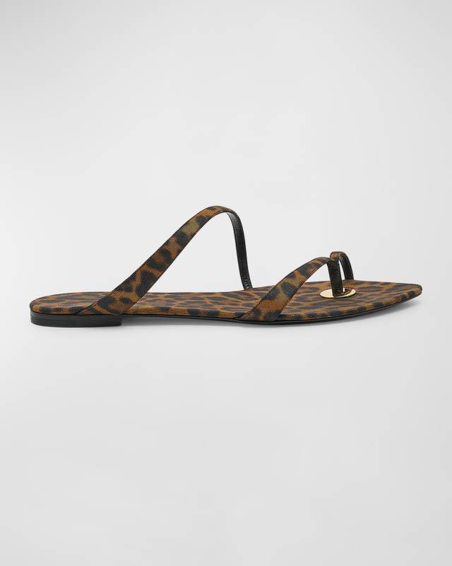 Tanger Leopard Flat Slide Sandals