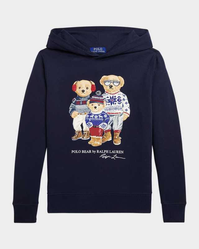 Boy's Polo Bear Family Graphic Hoodie, Size 2-7