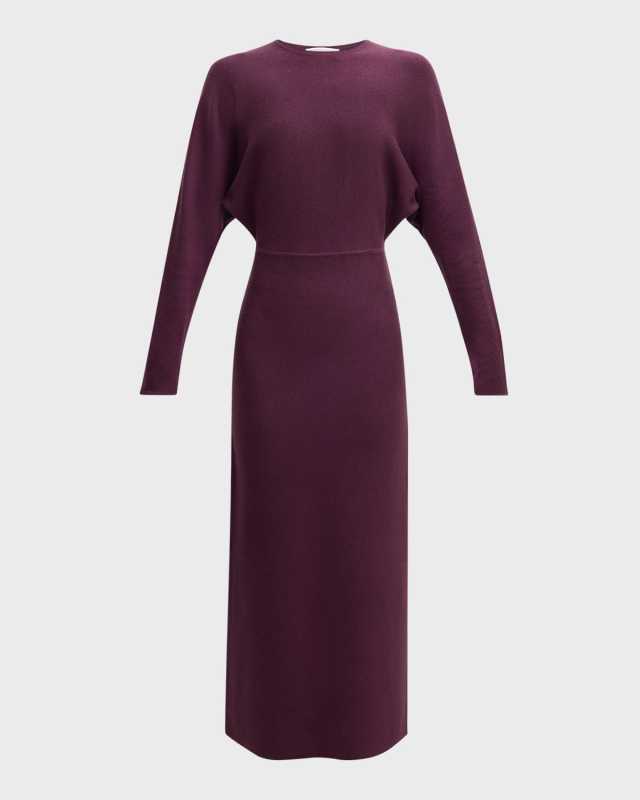 Semaine Batwing-Sleeve Cashmere Dress