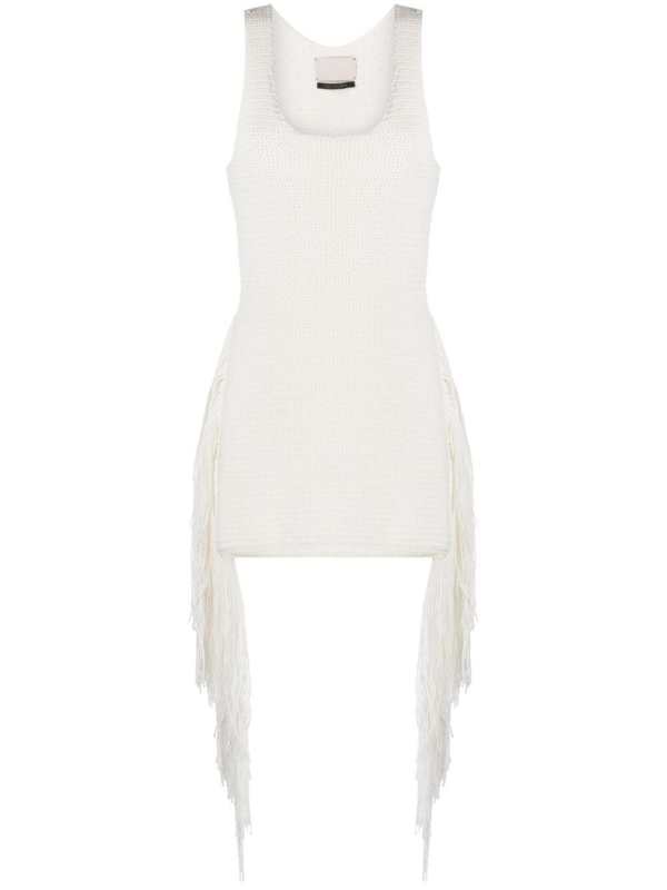fringe-embellished knitted top