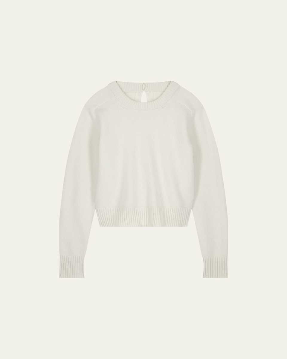 Open-Back Wool Cashmere Sweater