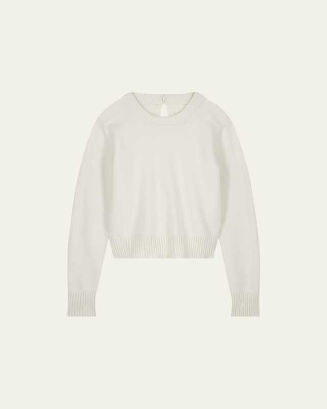 Open-Back Wool Cashmere Sweater