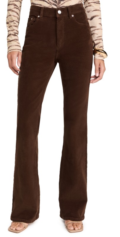 DL1961 Bridget Boot High Rise Instasculpt Corduroy Jeans Walnut (Corduroy)