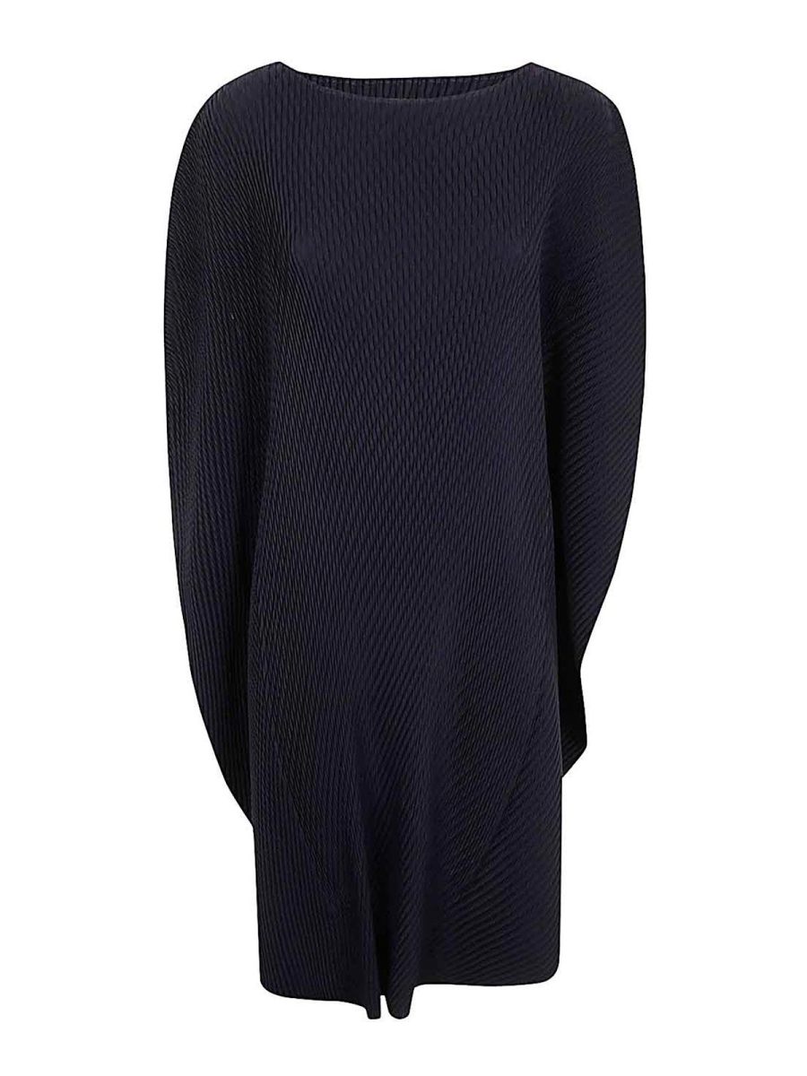 Pleats Please Issey Miyake Robe Au Genou - Bleu