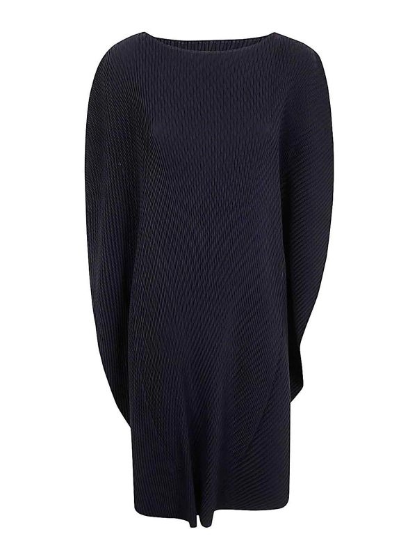 Pleats Please Issey Miyake Robe Au Genou - Bleu