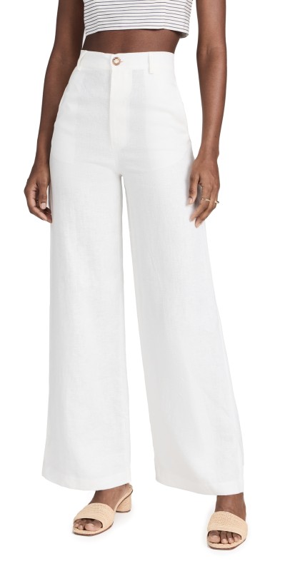 BARDOT Enya Linen Pants Ivory