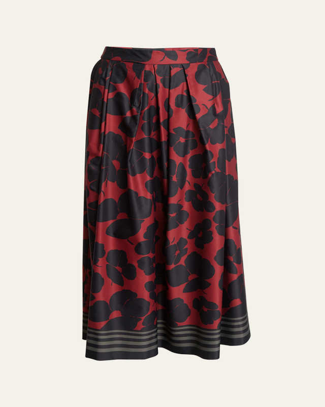 Soni Mixed-Print Midi Skirt