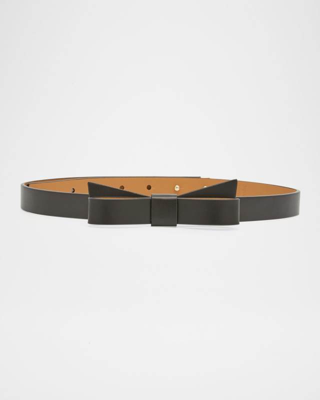 bow skinny leather belt
