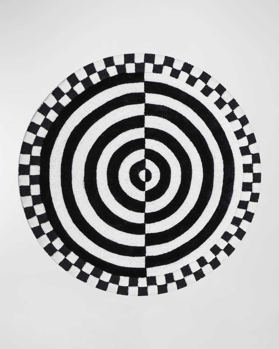 Courtly Check Concentric Circle Rug, 3' Round