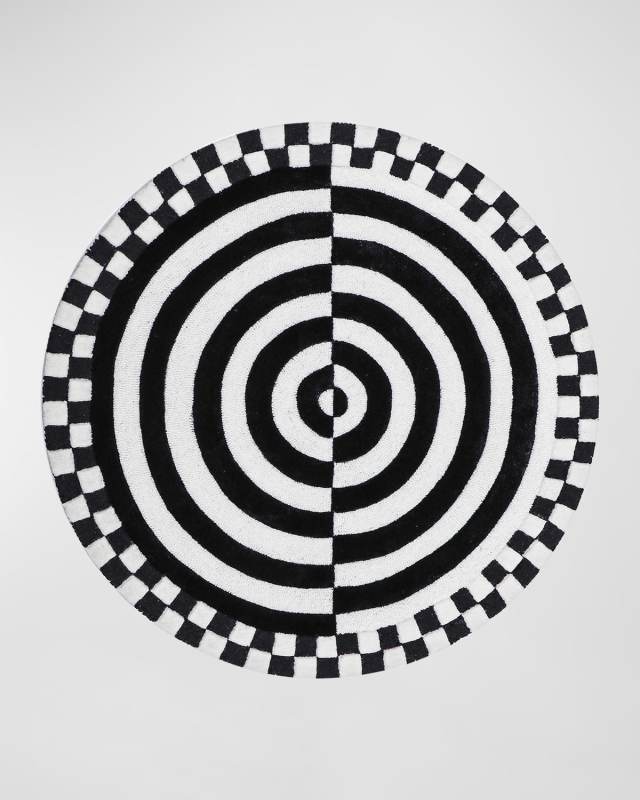 Courtly Check Concentric Circle Rug, 3' Round