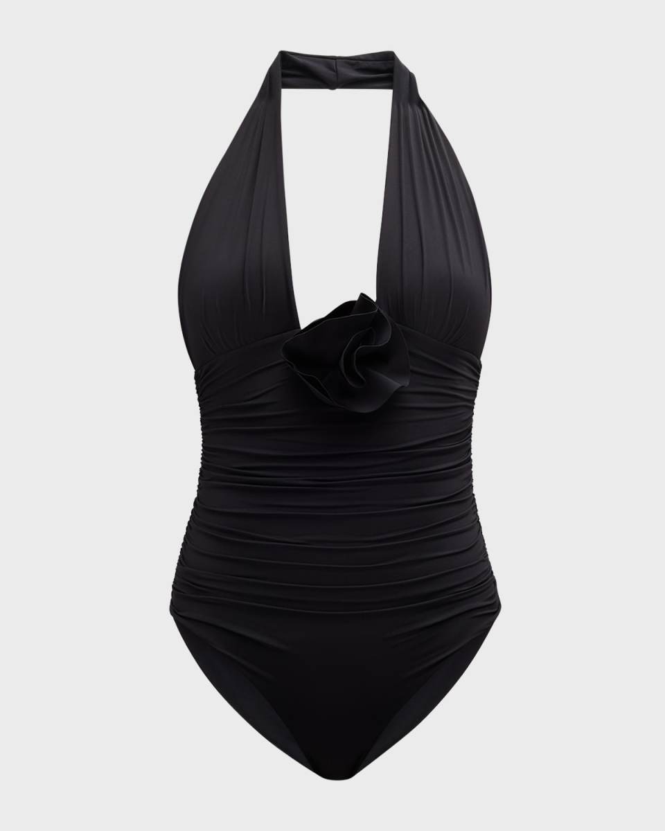 Pilaya Halter Plunge One-Piece Swimsuit