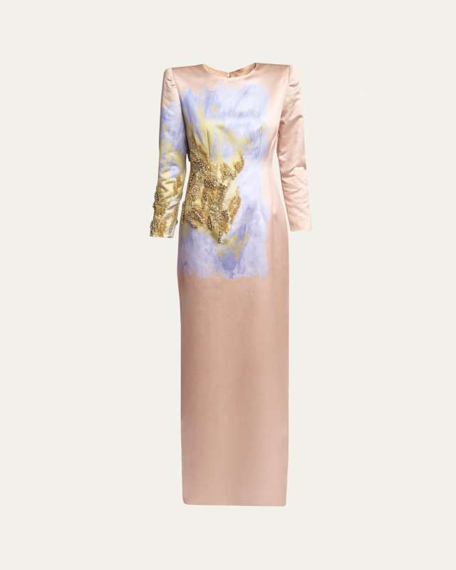 Dalista Paint Stroke Embellished Gown