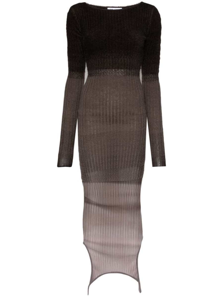 ombré ribbed midi dress