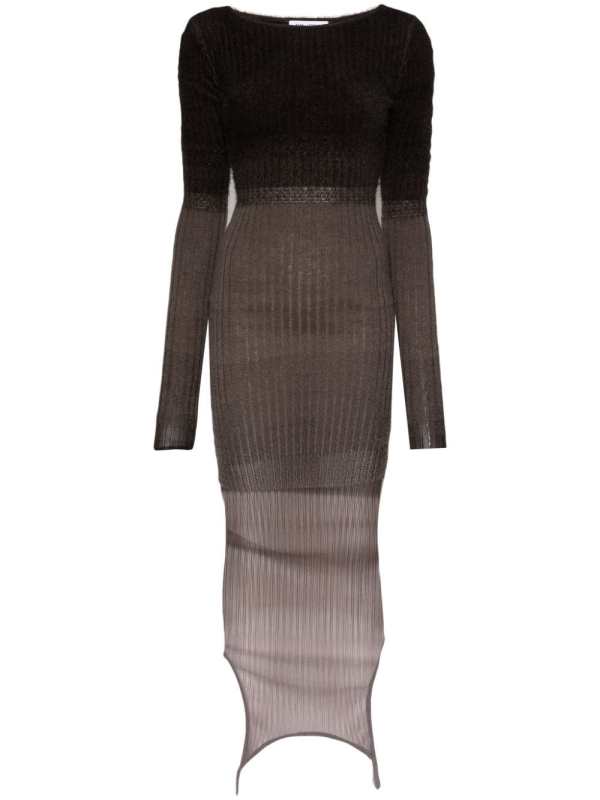 ombré ribbed midi dress