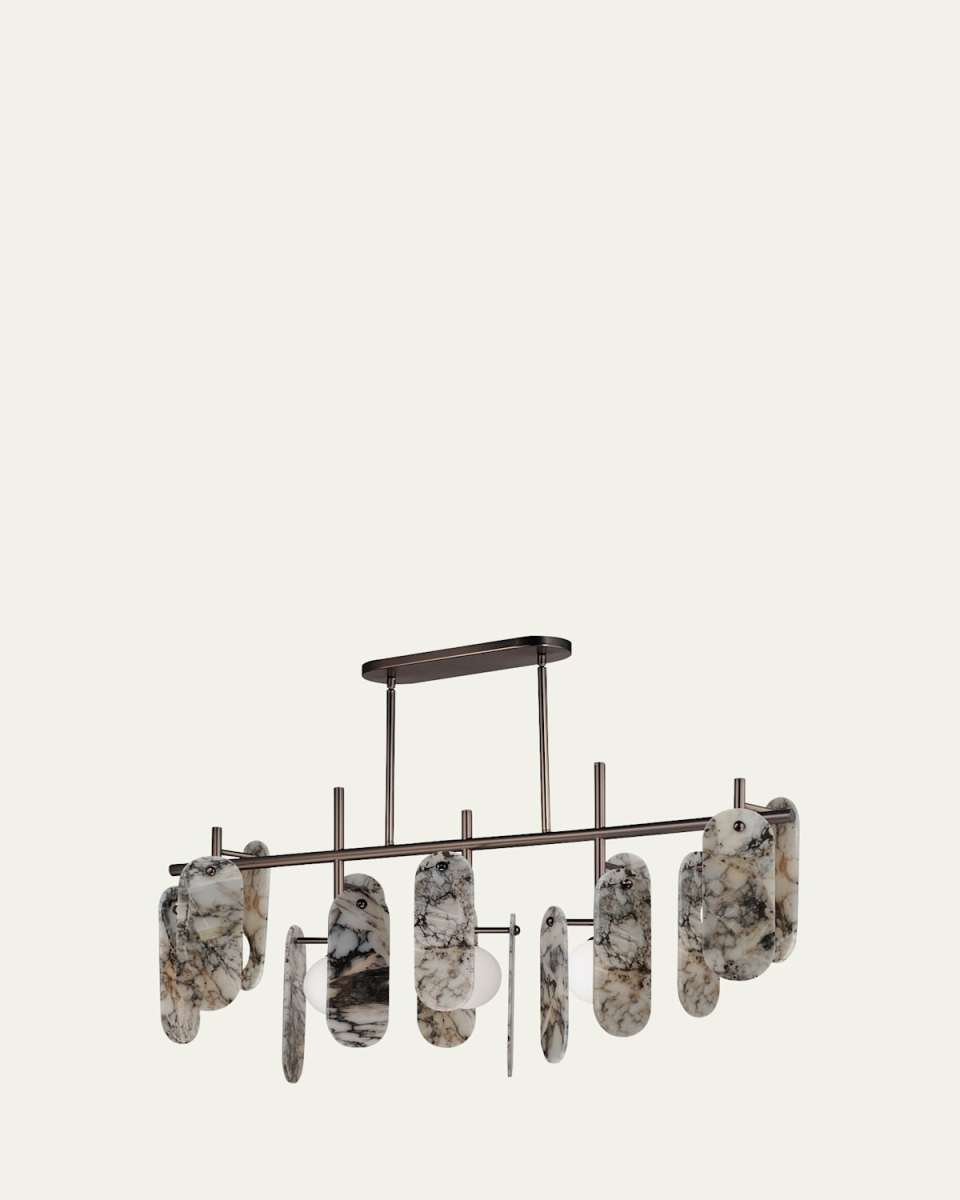 Megalith Stone Striae Arya 47" 5-Light Linear Chandelier