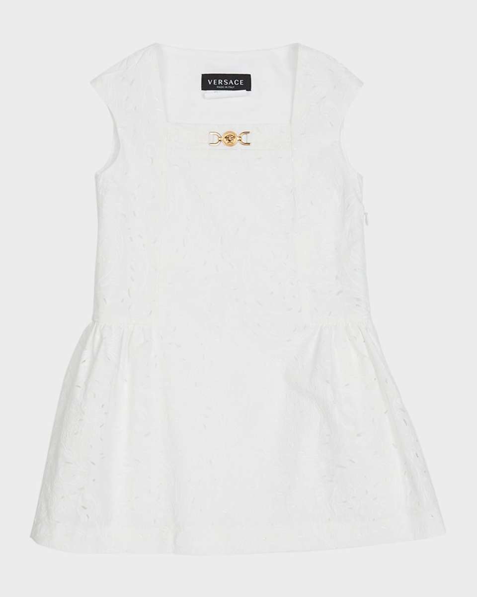 Girl's Barocco Sangallo Sleeveless Poplin Dress, Size 8-14