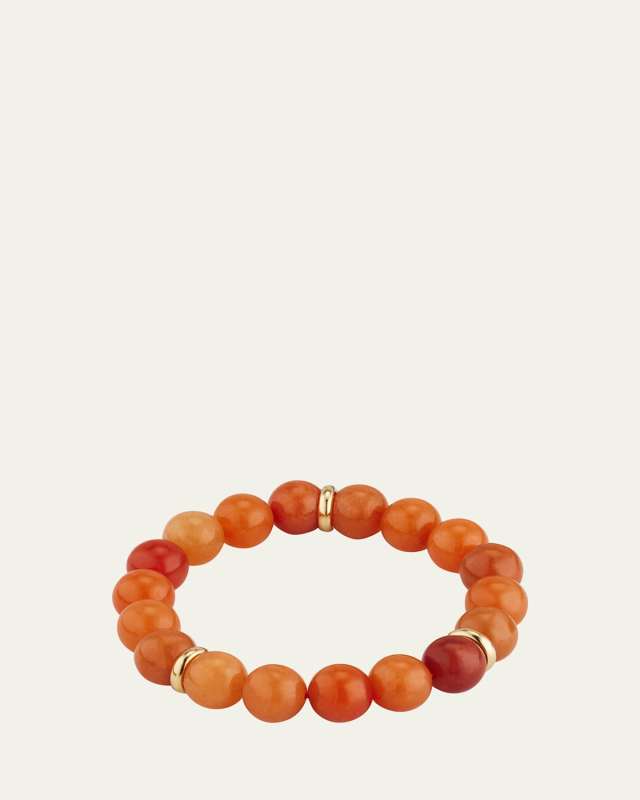 Arizona Carnelian 14K Gold Station Bracelet
