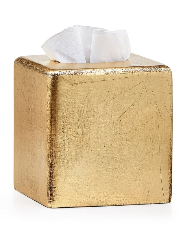 Ava Tissue Box Cover, Gold