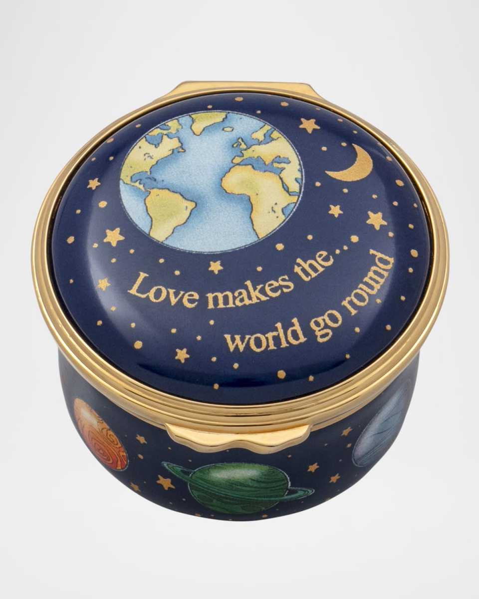 Love Makes the World Go Round Enamel Box