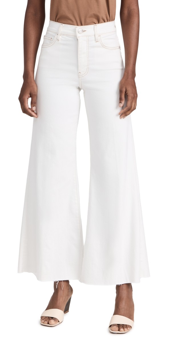 FRAME Le Palazzo Crop Raw Fray Jeans Au Natural Clean