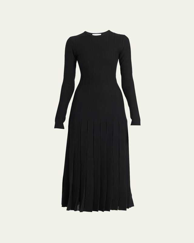 Walsh Pleated Wool Maxi Dress