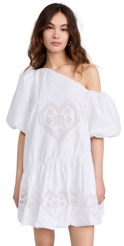RHODE Martina Dress White Heart Eyelet