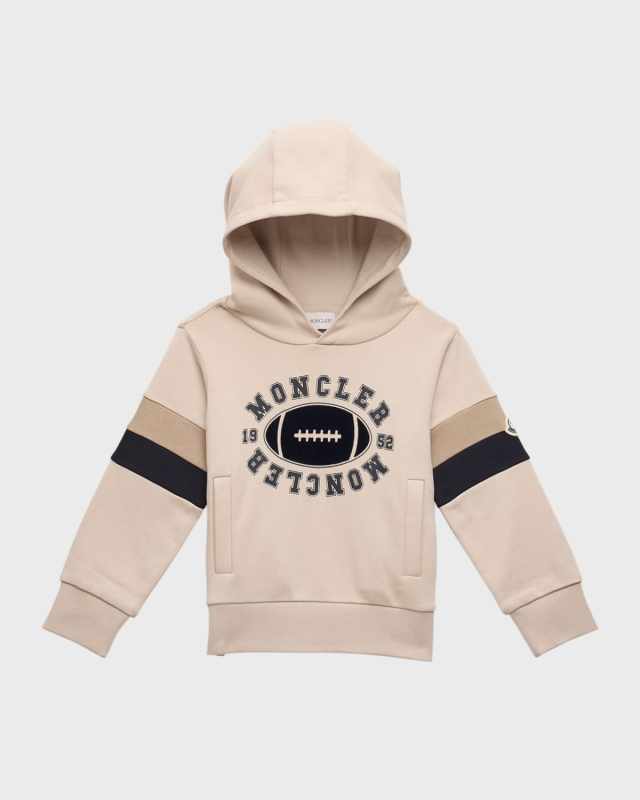 Boy's Football-Inspired Logo-Print Hoodie, Size 4-6