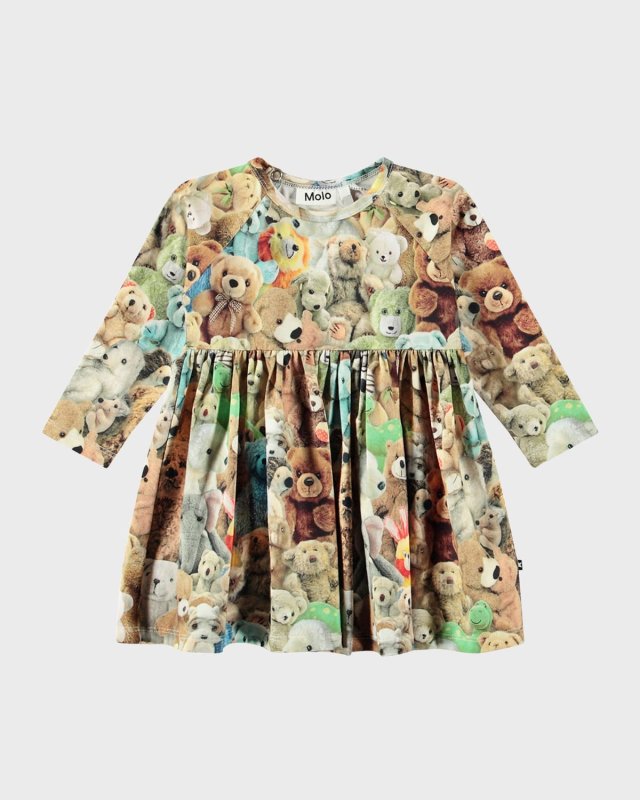 Girl's Charmaine Teddy Bear Graphic Dress, Size 6M-