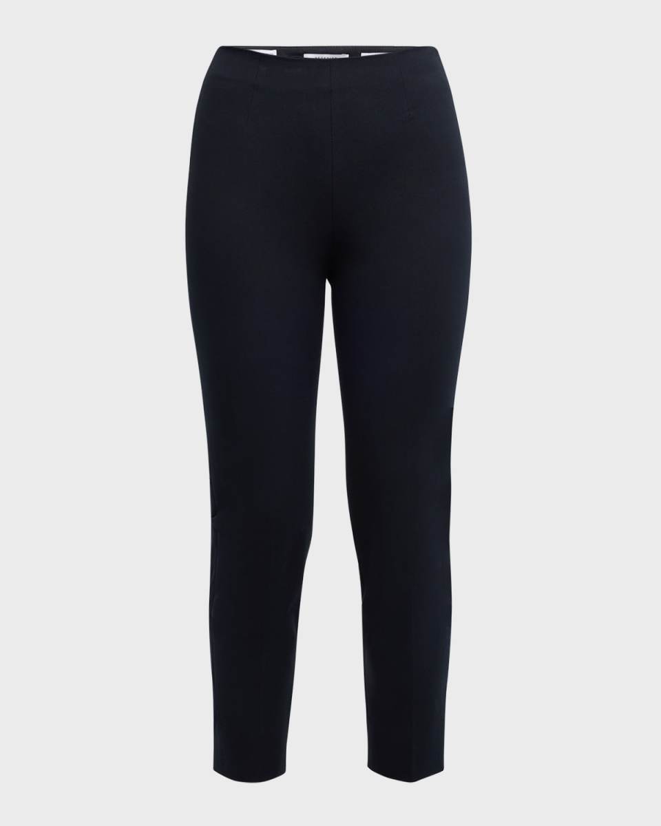 Cropped Slit-Hem Tapered Pants