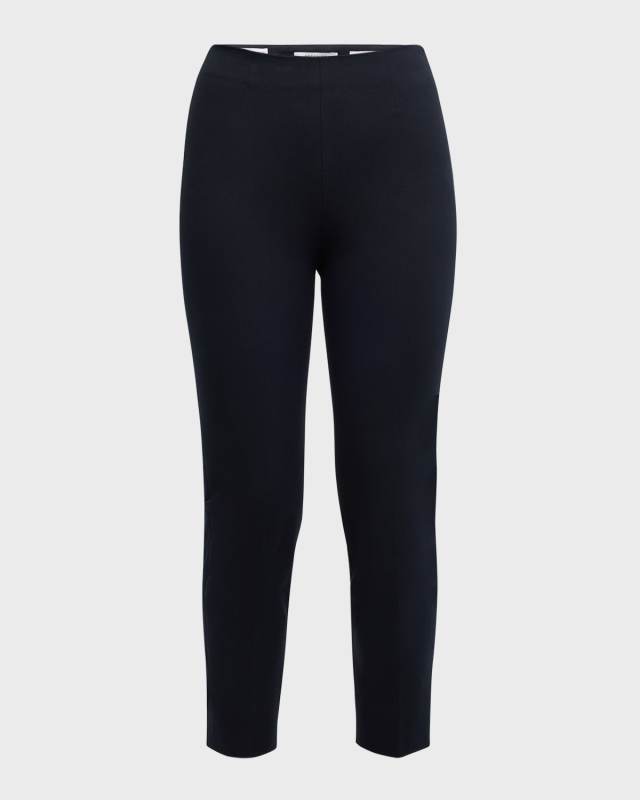 Cropped Slit-Hem Tapered Pants
