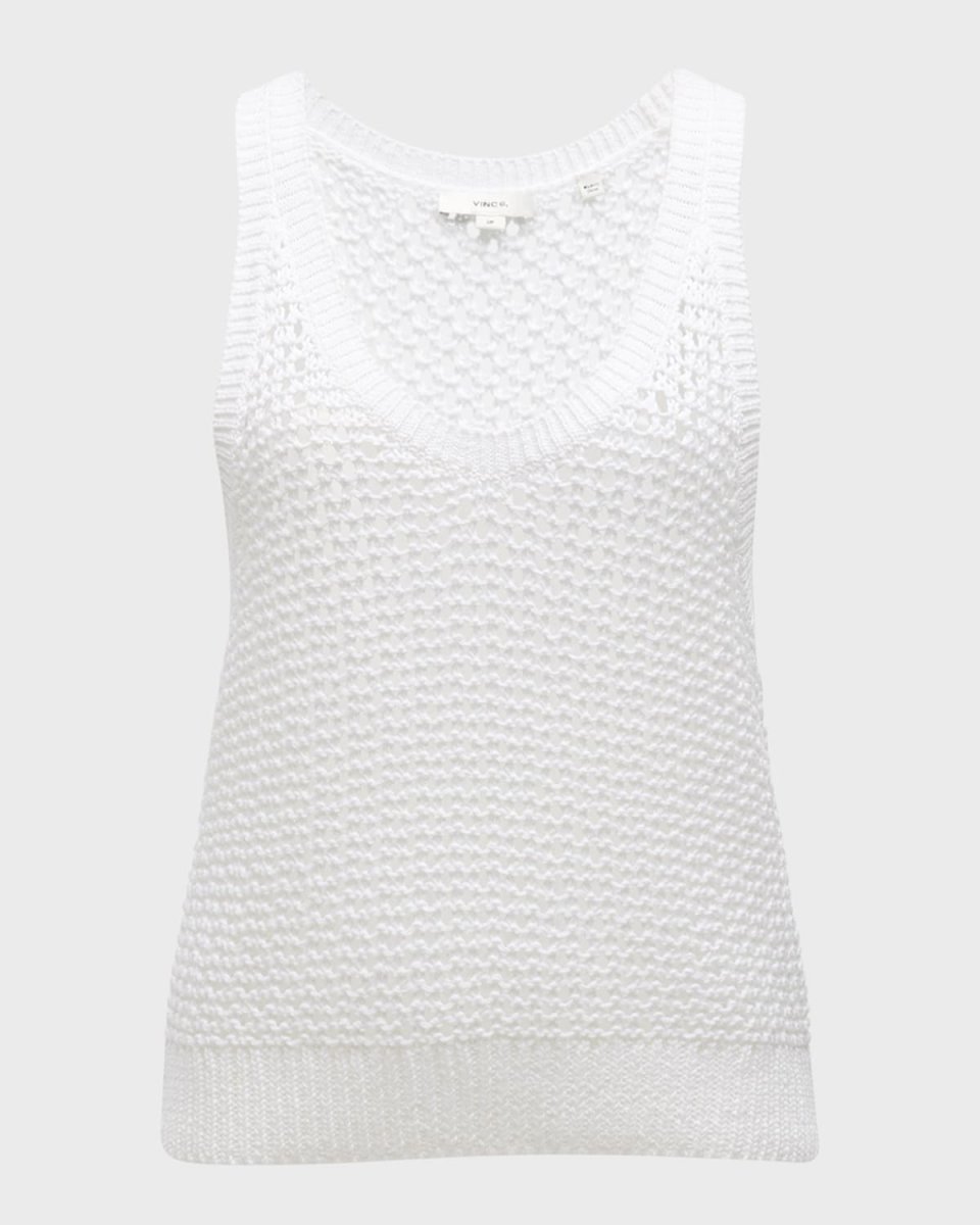 Mesh Stitch V-Neck Tank Top