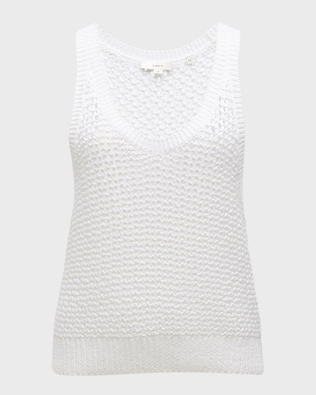 Mesh Stitch V-Neck Tank Top