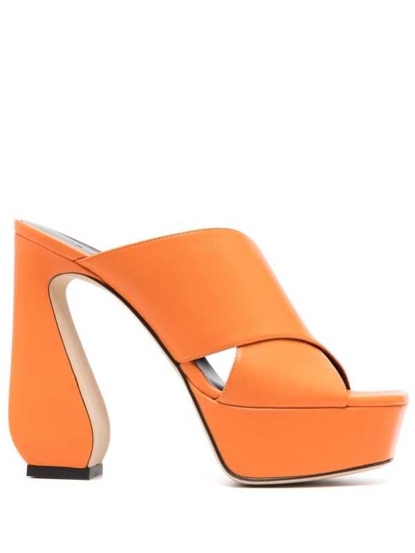 135mm platform leather mules