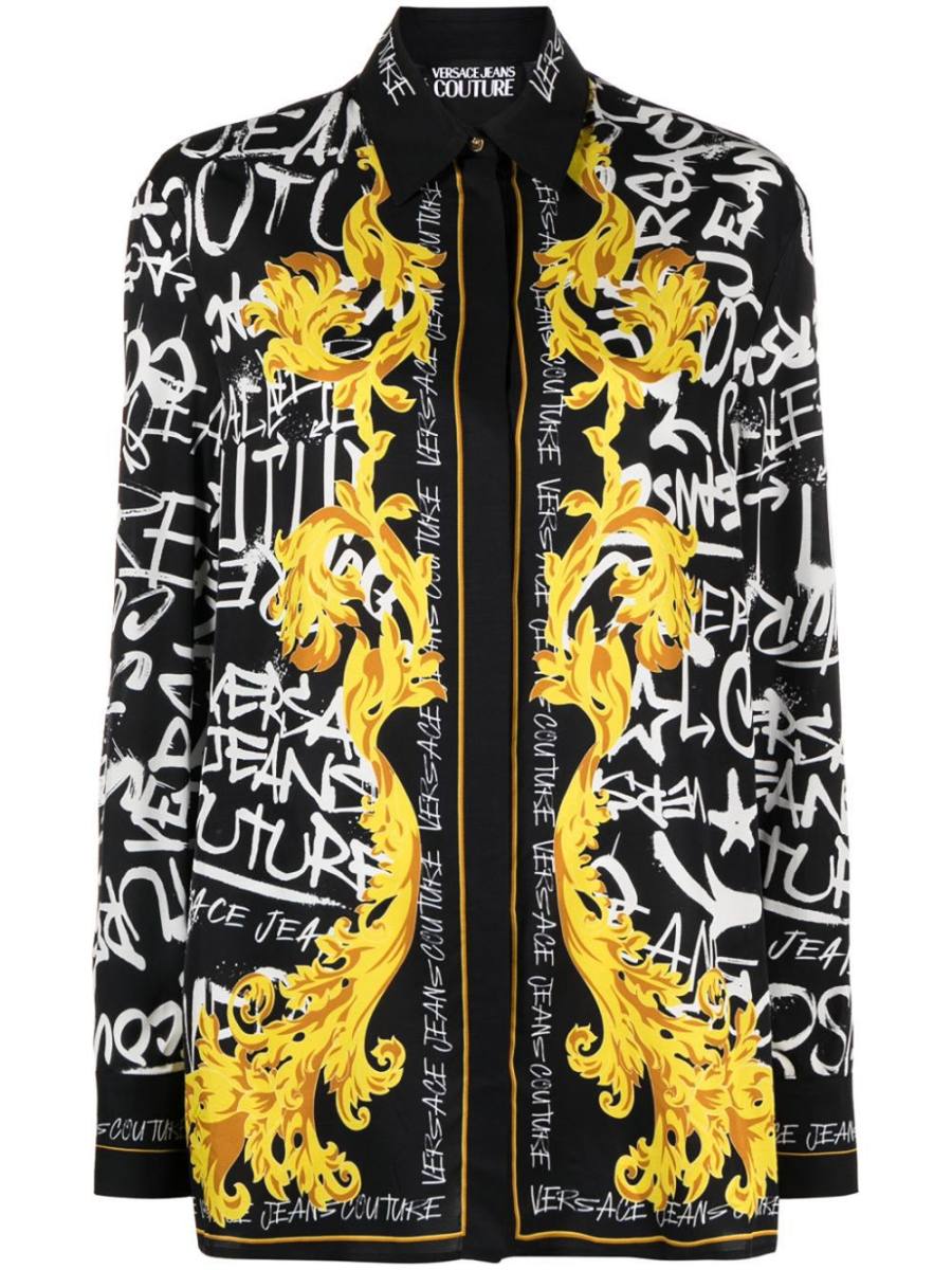 Logo Couture print blouse