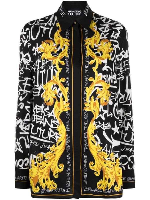 Logo Couture print blouse