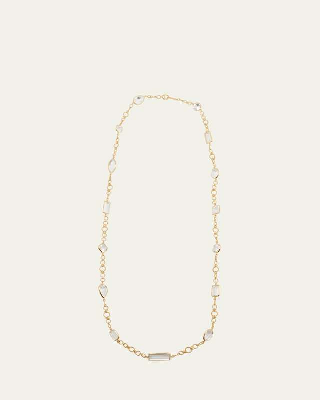 18k Yellow Gold Crystal Confetti Necklace