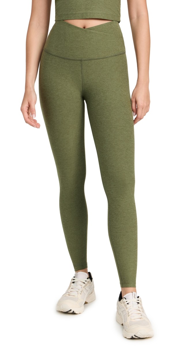 Beyond Yoga Spacedye At Your Leisure High Waisted Midi Leggings Moss Green Heather