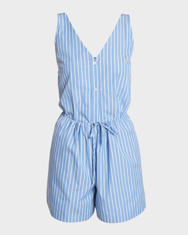 Pranzo Striped Sleeveless Short Jumpsuit