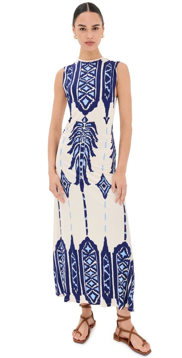 Johanna Ortiz Cardinal Direction Ankle Dress Apacheria Ecru/Blue