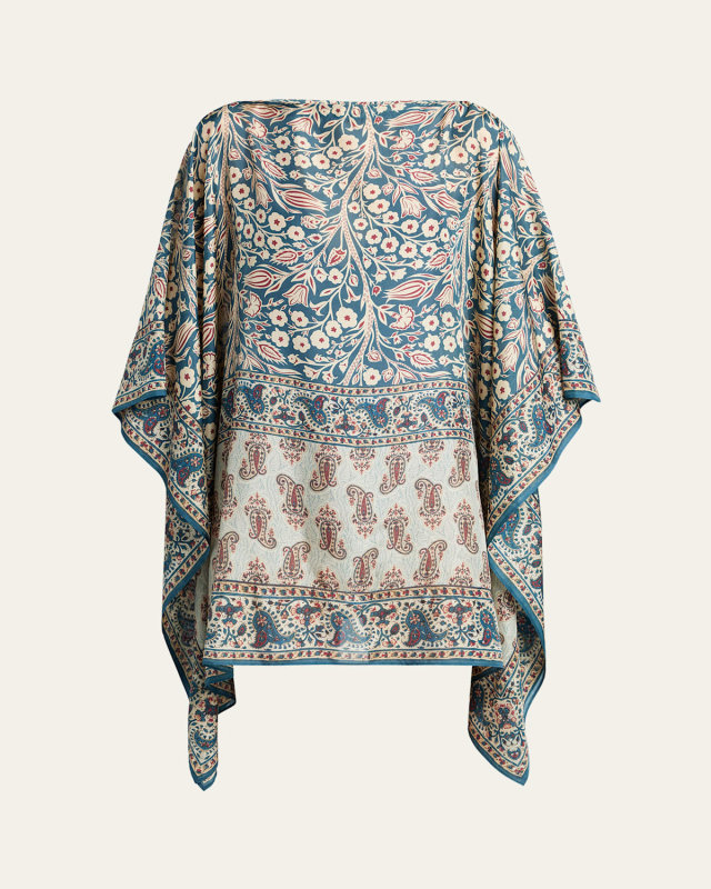 Tree of Life Habutai Silk Poncho