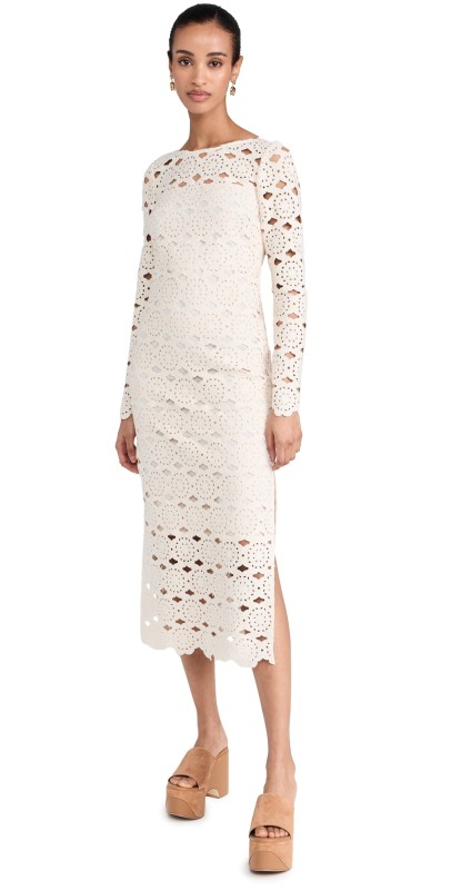Cara Cara Marsielle Dress Floral Natural Crochet