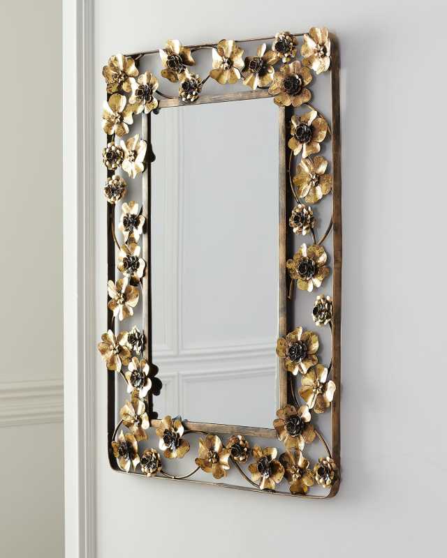 Rectangle Floral Mirror